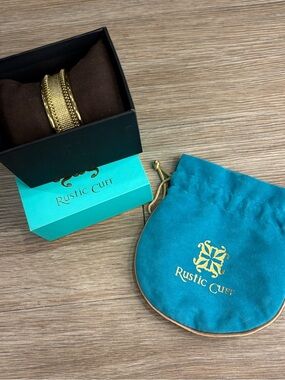 Rustic Cuff Gold Mesh Bracelet & Gift Bag & Gift Box